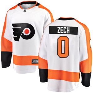 Men's Philadelphia Flyers Cooper Zech Fanatics Branded Breakaway Away Jersey - White