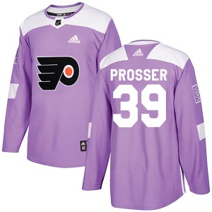 Youth Philadelphia Flyers Nate Prosser Adidas Authentic Fights Cancer Practice Jersey - Purple
