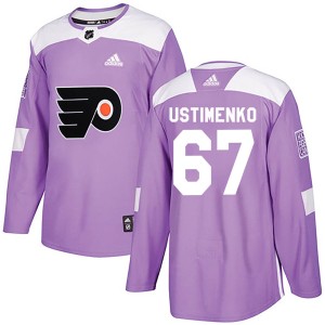 Youth Philadelphia Flyers Kirill Ustimenko Adidas Authentic Fights Cancer Practice Jersey - Purple