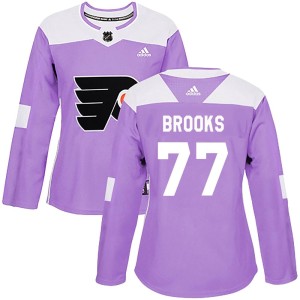 Women's Philadelphia Flyers Adam Brooks Adidas Authentic Fights Cancer Practice Jersey - Purple