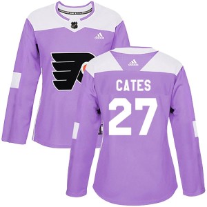 Women's Philadelphia Flyers Noah Cates Adidas Authentic Fights Cancer Practice Jersey - Purple
