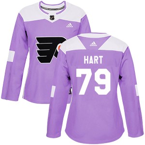 Women's Philadelphia Flyers Carter Hart Adidas Authentic Fights Cancer Practice Jersey - Purple