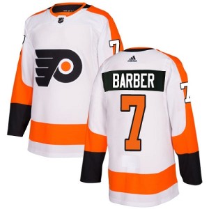 Youth Philadelphia Flyers Bill Barber Adidas Authentic Away Jersey - White