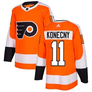 Youth Philadelphia Flyers Travis Konecny Adidas Authentic Home Jersey - Orange