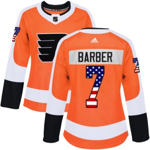 Women's Philadelphia Flyers Bill Barber Adidas Authentic USA Flag Fashion Jersey - Orange