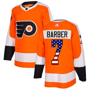 Youth Philadelphia Flyers Bill Barber Adidas Authentic USA Flag Fashion Jersey - Orange