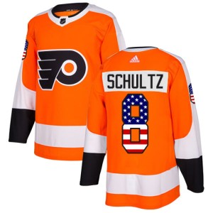 Men's Philadelphia Flyers Dave Schultz Adidas Authentic USA Flag Fashion Jersey - Orange