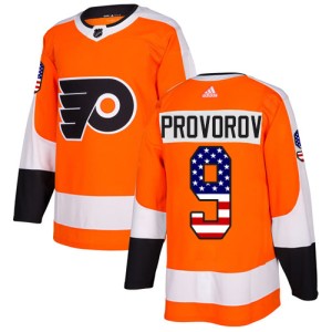 Men's Philadelphia Flyers Ivan Provorov Adidas Authentic USA Flag Fashion Jersey - Orange