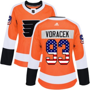 Women's Philadelphia Flyers Jakub Voracek Adidas Authentic USA Flag Fashion Jersey - Orange